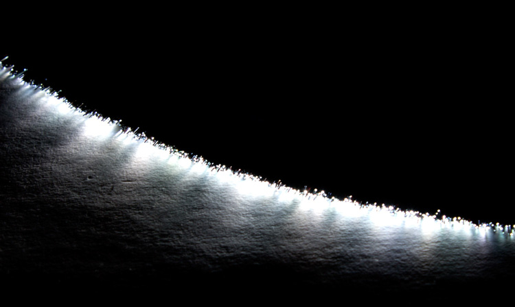 9in Black Fiber Optic Light Painting Brush Close Up 750px