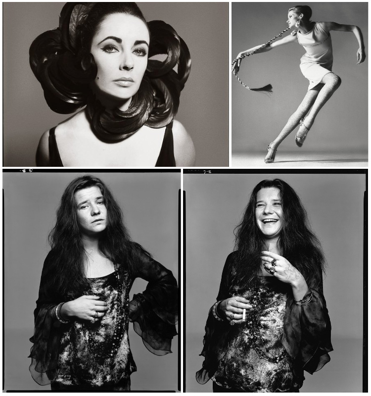 a collection of four famous photos taken by Richard Avedon