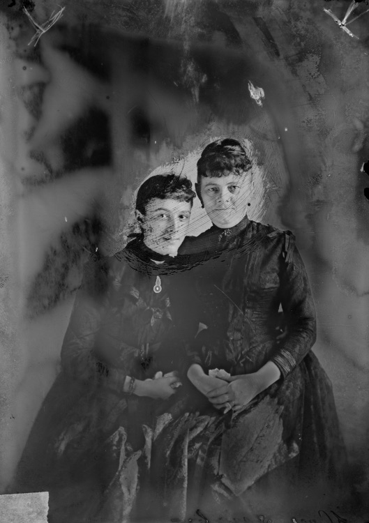 Damaged photo from Boston Public Library ready for restoration