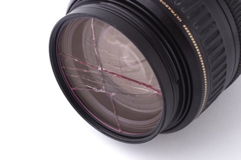 Broken UV filter on a Lens Broken uv filter xs