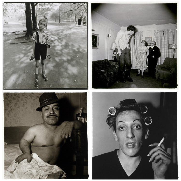 a collection of Diane Arbus famous photos of marginalized people