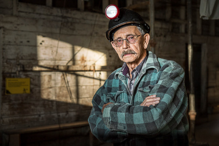coal miner as photo model