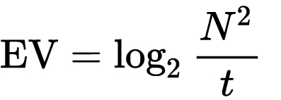 Formula for exposure value in photography 
