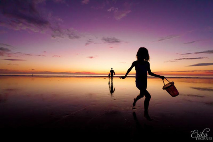 Silhouette Photography Child With Pail