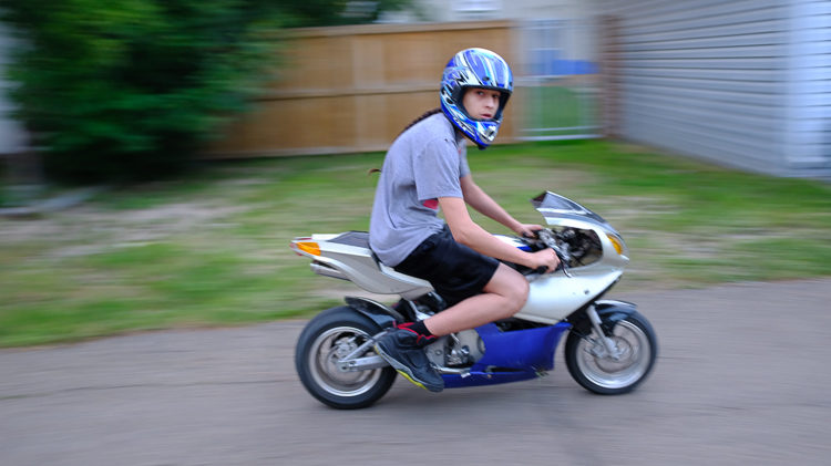 third photo in series of example of bust mode panning