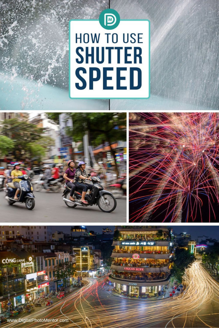 Learn the camera settings you need to know for creative uses of shutter speed and final picture.