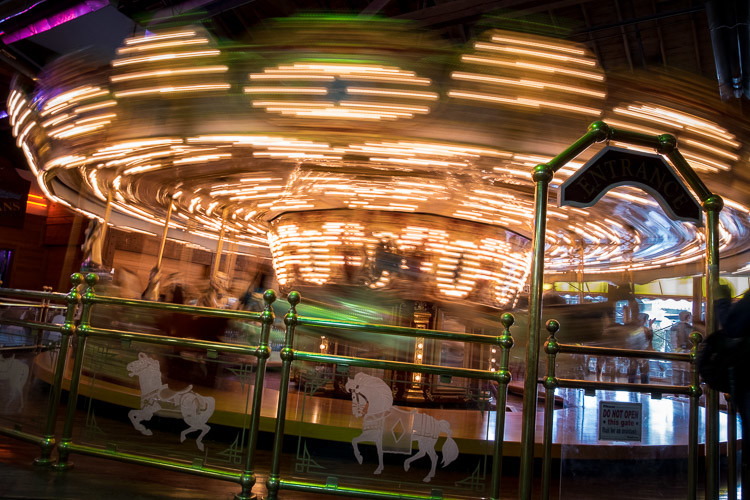 ISO 800, f/14 for 1/4 second (I used the higher ISO to get a shorter exposure time so as not to get as much blur)