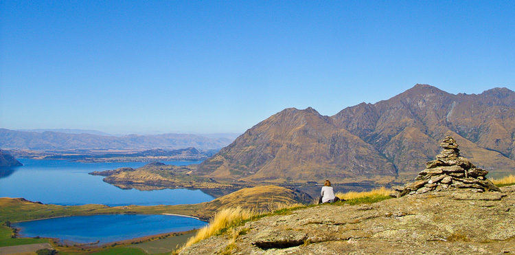landscape photo hills and water