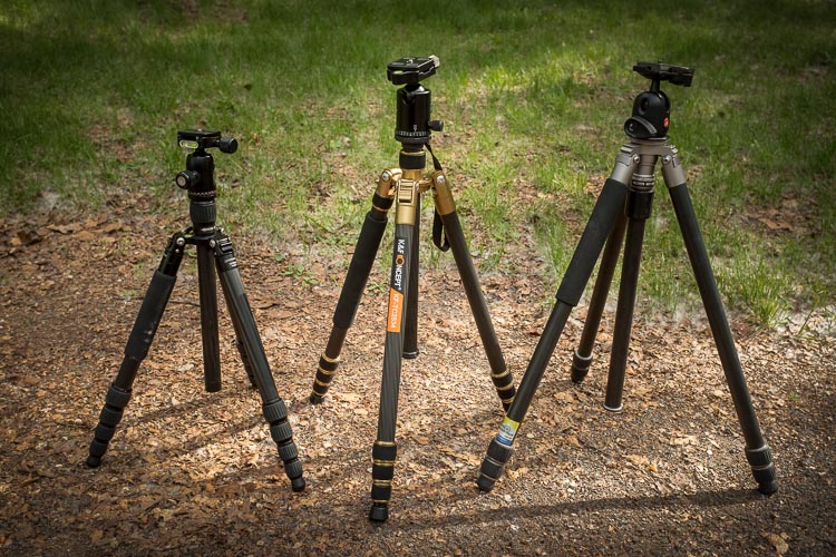 3 tripods setup showing their legs