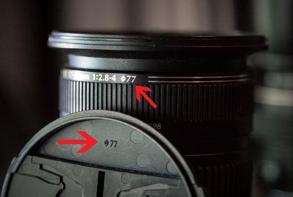 lens ND filter size cap