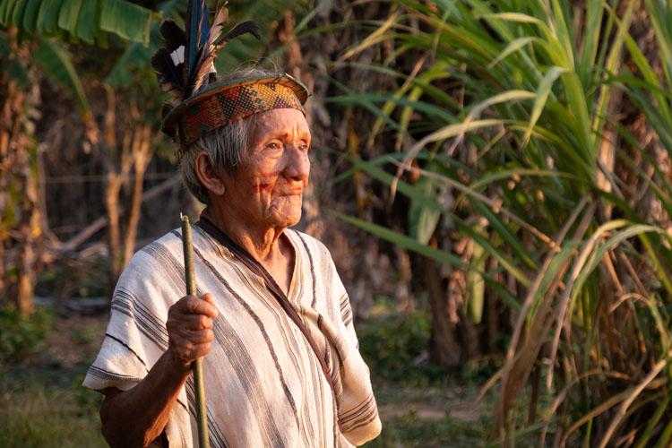 Peruvian elder in the Amazon before any editing done