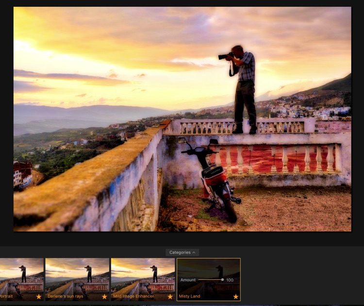 screenshot of one of Luminar's presets