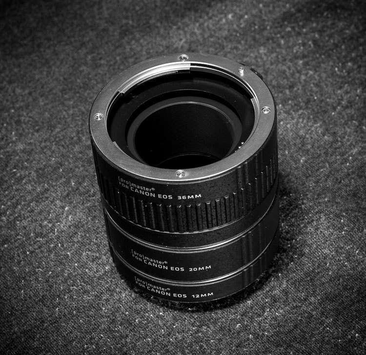 Macro photography extension tubes