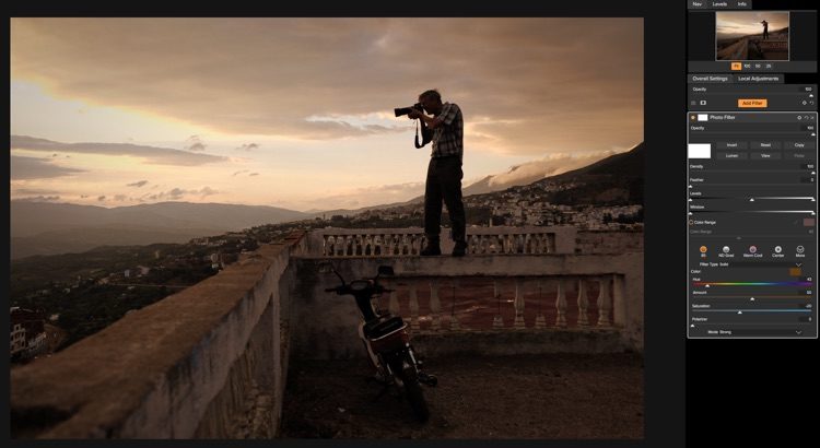 JPG photo with On1 photo filter applied with no masking