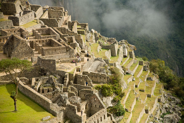 The steps and ruins of Machu Picchu, Peru.