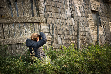 student photographer getting in close