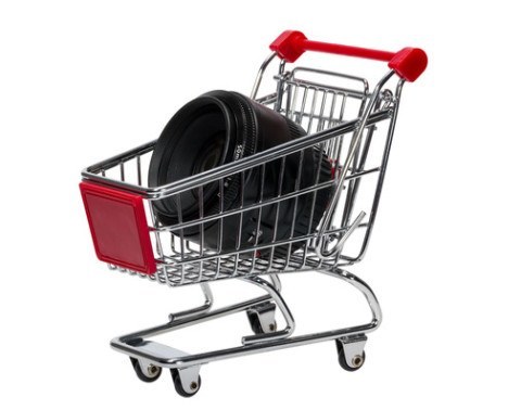 Shopping Cart with a camera lens to buy