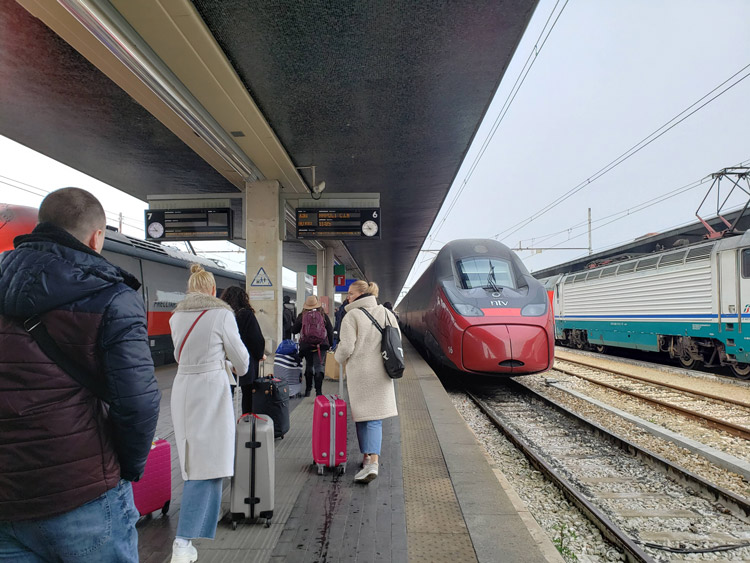 Train to Florence from the station in Vienna