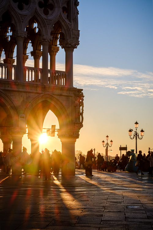 Vertical HDR photo of sunrise in San Marco Piazza using 3 photos combined