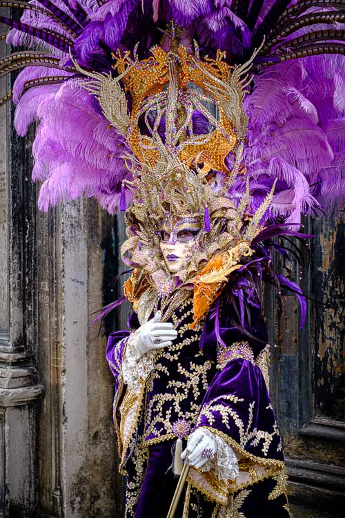 Massive head dress on this carnival costume