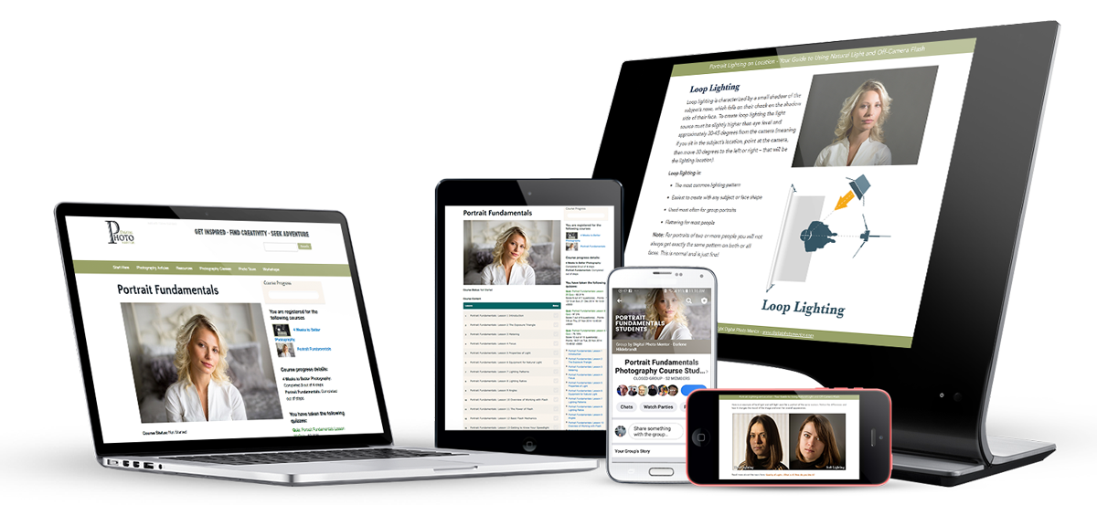 portrait photography fundamentals course mockup leaner