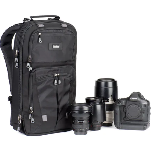 Camera bag with lenses and camera body