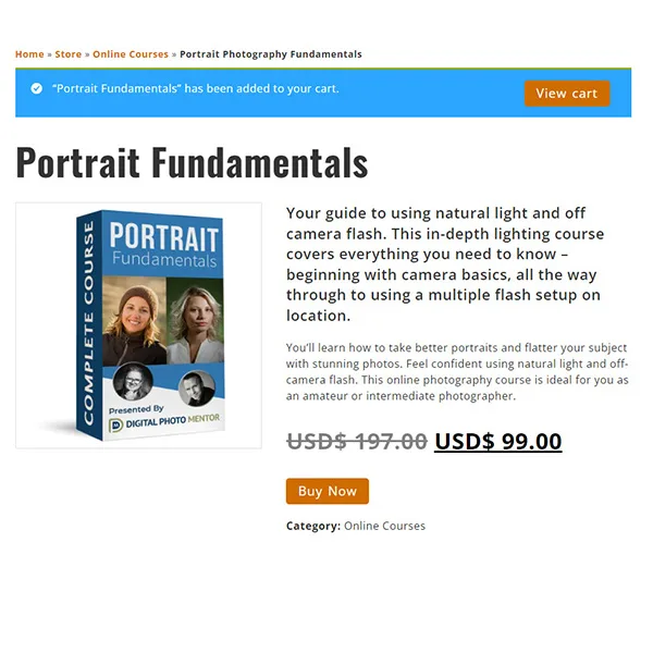 portrait photography fundamentals checkout process step 3