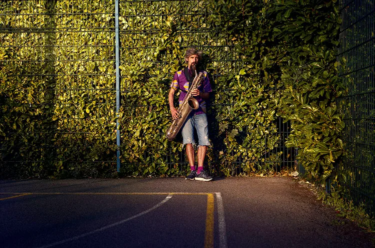 Rehearsal Room sax player jpg